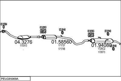Układ wydechowy MTS PEUG95069A027260