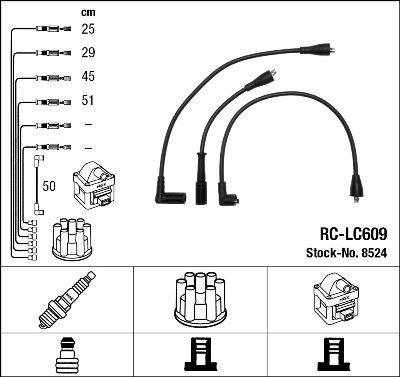 Комплект проводов зажигания NGK 8524 для LANCIA DELTA