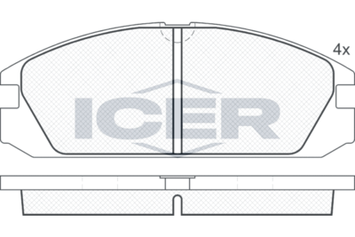 Комплект тормозных колодок, дисковый тормоз ICER 180749 для HONDA CRX