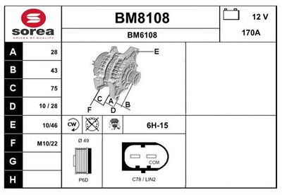 GENERATOR / ALTERNATOR SNRA BM8108