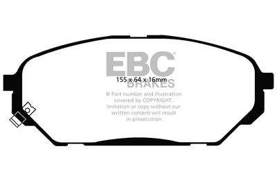 Комплект тормозных колодок, дисковый тормоз EBC Brakes DP61813 для HYUNDAI ix55