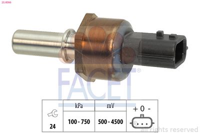 Czujnik, ciśnienie paliwa FACET 25.0066