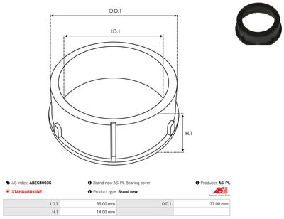 Ochranná krytka alternátora AS-PL ABEC4003S