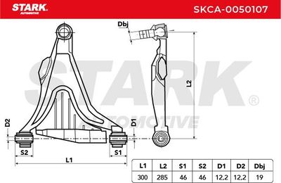 носач, окачване на колелата STARK SKCA-0050107
