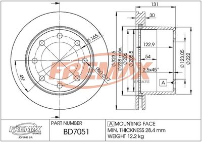 Тормозной диск FREMAX BD-7051 для DODGE RAM