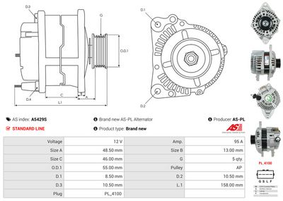 GENERATOR / ALTERNATOR AS-PL A5429S 4