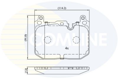 комплект спирачно феродо, дискови спирачки COMLINE CBP03170