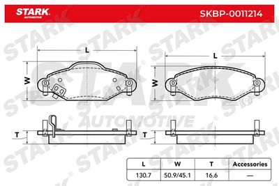 Комплект тормозных колодок, дисковый тормоз Stark SKBP-0011214 для TOYOTA PLATZ