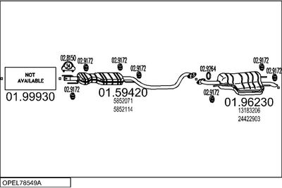 SISTEM DE ESAPAMENT MTS OPEL78549A015332