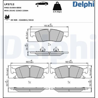 Brake Pad Set, disc brake LP3712