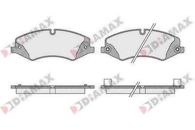 DIAMAX N09509 Тормозные колодки и сигнализаторы  для LAND ROVER DISCOVERY IV (L319) 3.0 TD 4x4