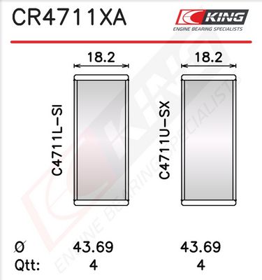 Черупка на биелен лагер KING CR4711XA