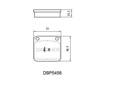 Комплект тормозных колодок, дисковый тормоз DANAHER DBP5456 для HONDA N600
