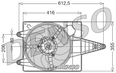 DENSO DER01004 Вентилятор системи охолодження двигуна для ALFA ROMEO (Альфа-ромео)