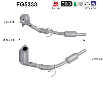 Filtr sadzy / filtr cząstek stałych, układ wydechowy AS 6C0254503X