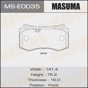 Комплект тормозных колодок MASUMA MS-E0035 для MERCEDES-BENZ CLS