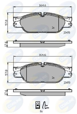COMLINE CBP01704 Тормозные колодки и сигнализаторы  для JAGUAR S-TYPE II (X200) 2.7 D