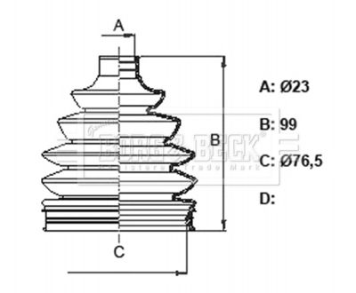 Bellow, drive shaft Borg & Beck BCB6376