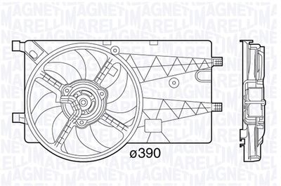 MAGNETI MARELLI 069422575010 Вентилятор системы охлаждения двигателя  для FIAT QUBO (Фиат Qубо)