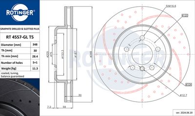 спирачен диск ROTINGER RT 4557-GL T5