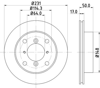 HELLA 8DD 355 103-921 Гальмівні диски для SUBARU (Субару)