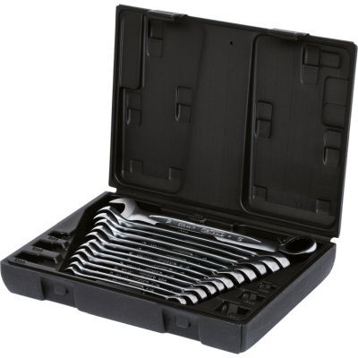Ks Tools - Sada očkových a vidlicových kľúčov s račňou 12 dielna
