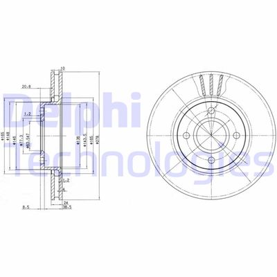 Bromsskiva DELPHI BG3056