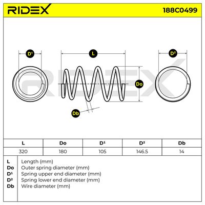 пружина за ходовата част RIDEX 188C0499