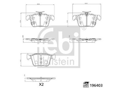 BREMSBELAGSATZ SCHEIBENBREMSE FEBI BILSTEIN 196403 1