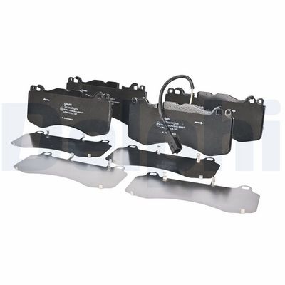 Remblokken set Voor (met een dempingskussen  met extra's), past: MASERATI LEVANTE, QUATTROPORTE VI 3.0/3.0D/3.8 01.13-