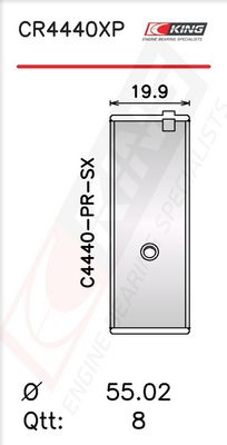 Черупка на биелен лагер KING CR4440XP0.5