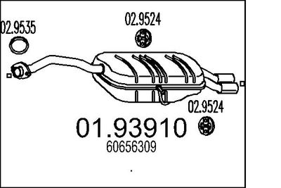 MTS 01.93910 Глушитель выхлопных газов  для ALFA ROMEO 166 (Альфа-ромео 166)