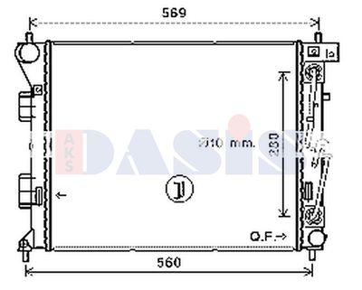 Радиатор, охлаждение двигателя AKS DASIS 510185N для KIA CEED