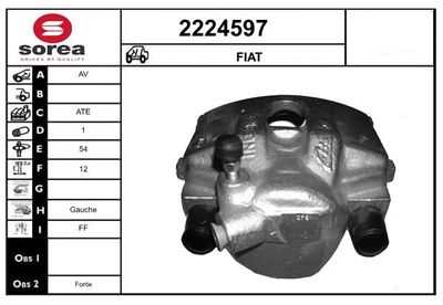 EAI 2224597 Тормозной суппорт  для FIAT FIORINO (Фиат Фиорино)