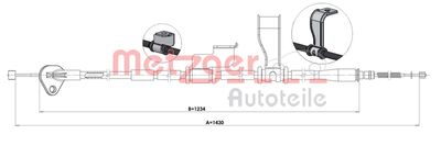 Тросик, cтояночный тормоз METZGER 1.HY003 для HYUNDAI i10