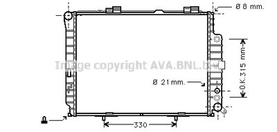 Радиатор, охлаждение двигателя AVA QUALITY COOLING MSA2228 для MERCEDES-BENZ E-CLASS