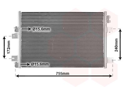 VAN WEZEL 07005113 Радиатор кондиционера  для CHRYSLER SEBRING (Крайслер Себринг)