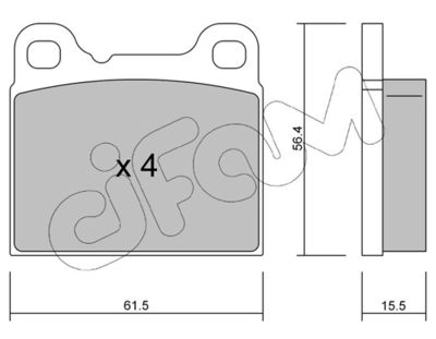 Комплект тормозных колодок, дисковый тормоз 822-200-0