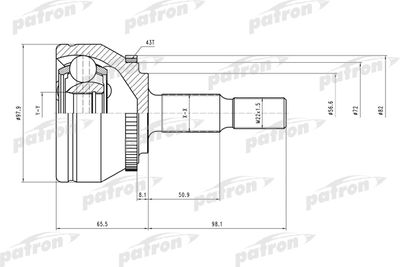 Шарнирный комплект, приводной вал PATRON PCV1642 для VOLVO V40
