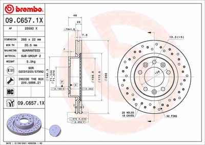 DISC FRANA BREMBO 09C6571X