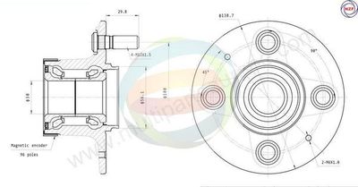 Multiparts 70-040064 Подшипник ступицы для HONDA INSIGHT