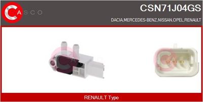 Senzor, tlak výfukového plynu CASCO CSN71J04GS