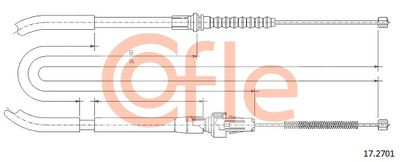 Тросик, cтояночный тормоз COFLE 92.17.2701 для ISUZU CAMPO