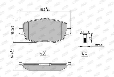BREMSBELAGSATZ SCHEIBENBREMSE JURID 573144J 1
