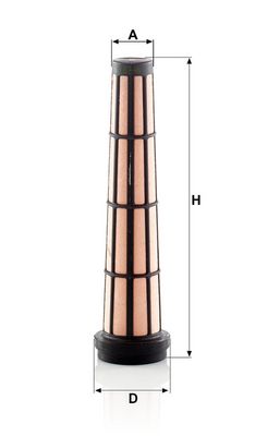 Luchtfilter 261x44 past: JCB 8025, 8025 CST, 8025 ZTS, 8026 CTS, 8030 ZTS, 8032 ZTS, 8035 ZTS