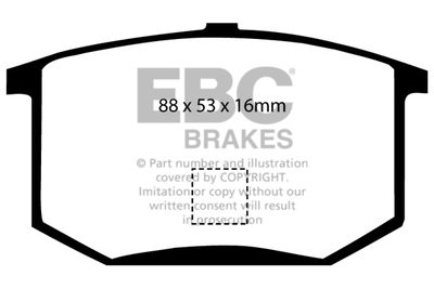 Комплект тормозных колодок, дисковый тормоз EBC Brakes DP4298R для LOTUS ESPRIT