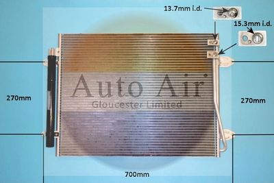 Condenser, air conditioning Auto Air Gloucester 16-1391