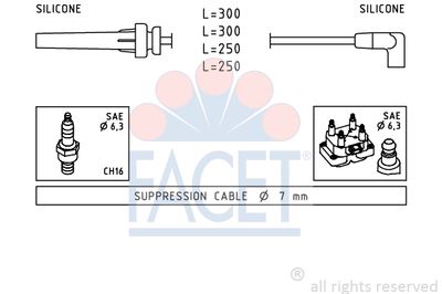 Комплект проводов зажигания FACET 4.9508 для CHRYSLER CIRRUS