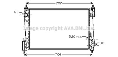 Радиатор, охлаждение двигателя AVA QUALITY COOLING FTA2400 для FIAT GRANDE PUNTO