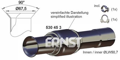 Гофрированная труба, выхлопная система ERNST 530453 для RENAULT MEGANE